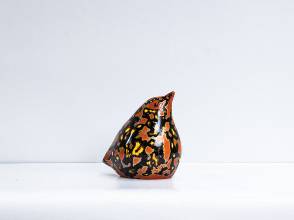 Modern and luxury art work in papier mache, beautifully lacquered Baby Meadowlark