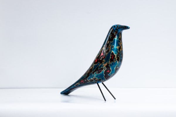 Modern Lacquered Papier Mache Art Work: The Night Heron