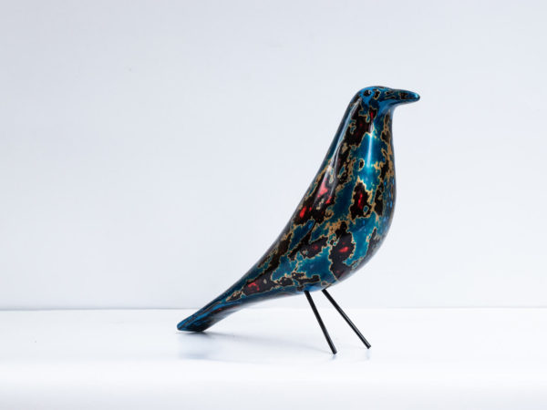 Modern Lacquered Papier Mache Art Work: The Night Heron