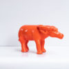 Home Decor Lacquered Sculpture from Papier Mache: The Radiant Orange Buffalo