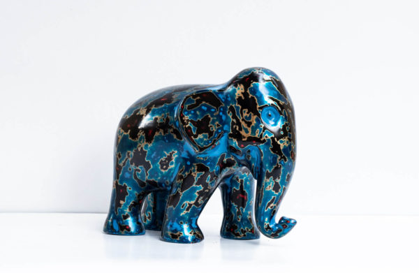 sustainable papier mache art deco sculpture- The Welcoming Night Elephant art