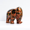 Green Signature Home Décor, a rare sustainable papier mache art deco sculpture- The Welcoming Black and Red Elephant