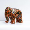 Green Signature Home Décor, a rare sustainable papier mache art deco sculpture- The Welcoming Black and Red Elephant