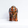 Green Signature Home Décor, a rare sustainable papier mache art deco sculpture- The Welcoming Black and Red Elephant