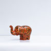 Green Signature Home Décor, a rare sustainable papier mache art deco sculpture- The Cheering Red and Black Elephant
