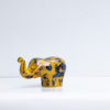 Green Signature Home Décor, a rare sustainable papier mache art deco sculpture- The Cheering Yellow and Blue Elephant