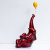 Green Signature Home Décor, a rare sustainable papier mache art deco sculpture- The Happy Red Elephant