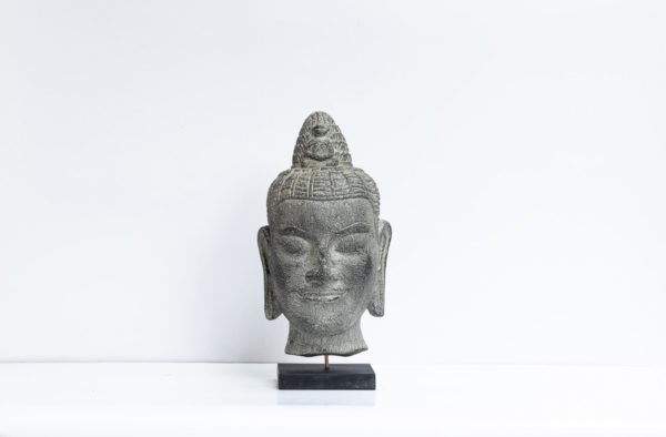 Trompe l'oeil art work in papier mache: The Lokeshvara Head