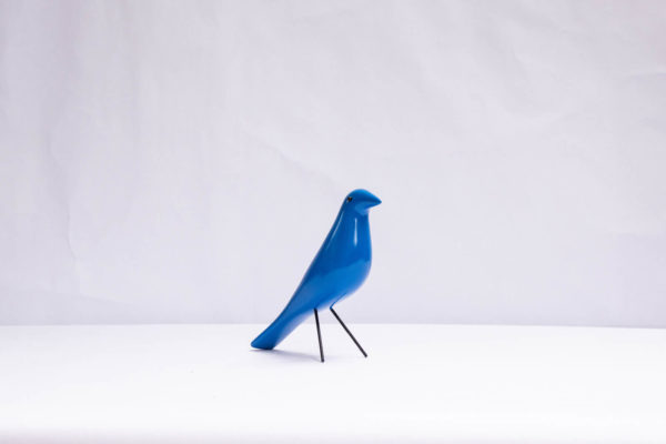 Lacquered papier-mâché bird for Home Décor, The Bluebird