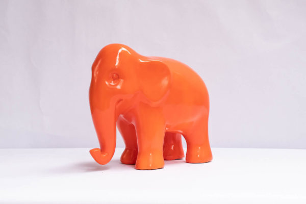 A beautiful eco friendly papier-mâché art, The Welcoming Orange Elephant