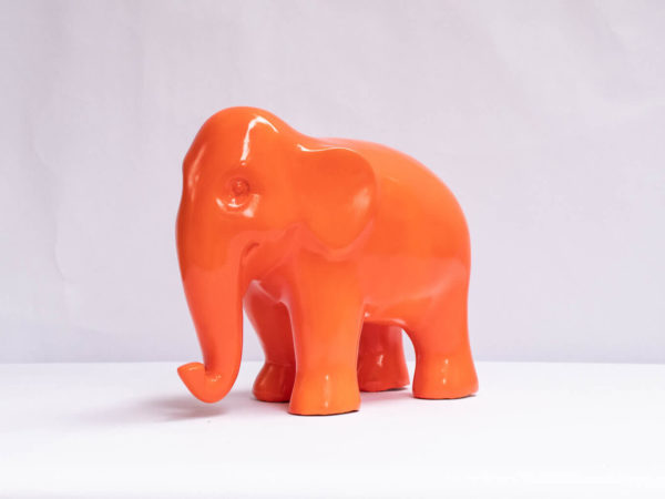 A beautiful eco friendly papier-mâché art, The Welcoming Orange Elephant