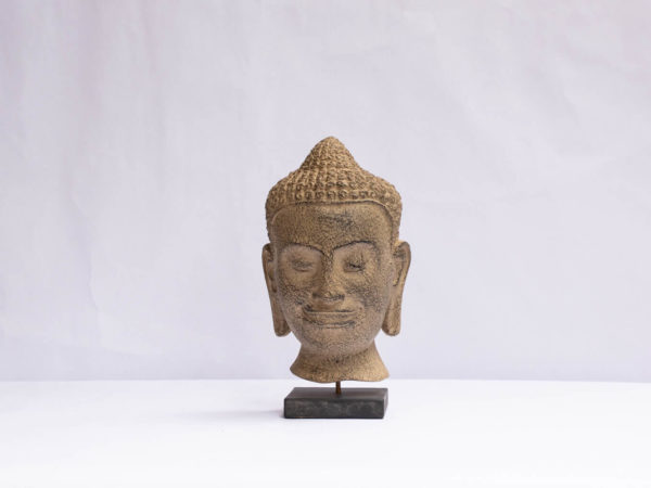 The Buddha Head: patina art in papier-mâché